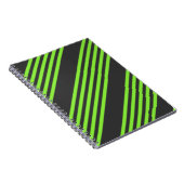 ライムグリーンと木炭ストライプ五つ ノートブック (右側)