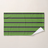 ライムグリーンと木炭ストライプ五つ バスタオルセット (ハンドタオル)
