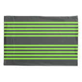 ライムグリーンと木炭ストライプ五つ 枕カバー (裏面)