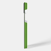 ライムグリーンと木炭ストライプ五つ iPhoneケース (左側面)