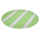ライムグリーンと白い5つのストライプパターン カッティングボード (角)