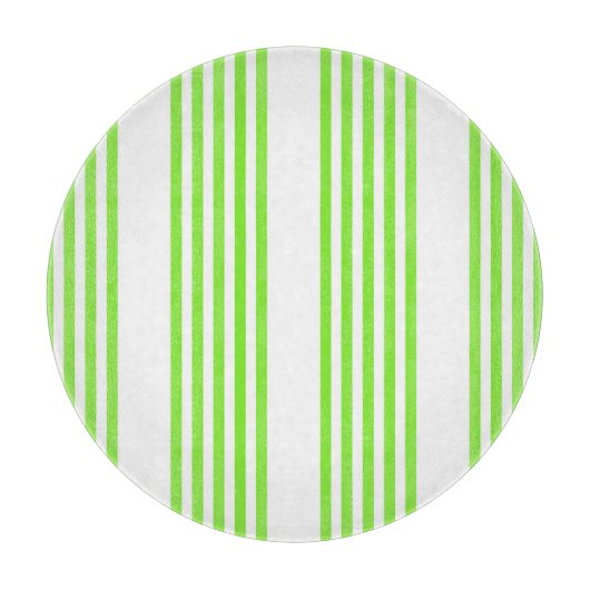 ライムグリーンと白い5つのストライプパターン カッティングボード (正面)