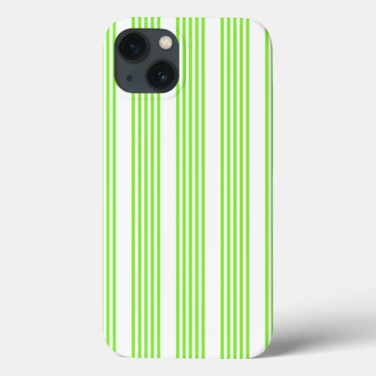 ライムグリーンと白い5つのストライプパターン Case-Mate iPhoneケース (裏面)