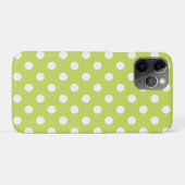 ライムグリーンと白の水玉ドット Case-Mate iPhoneケース (裏面(横))