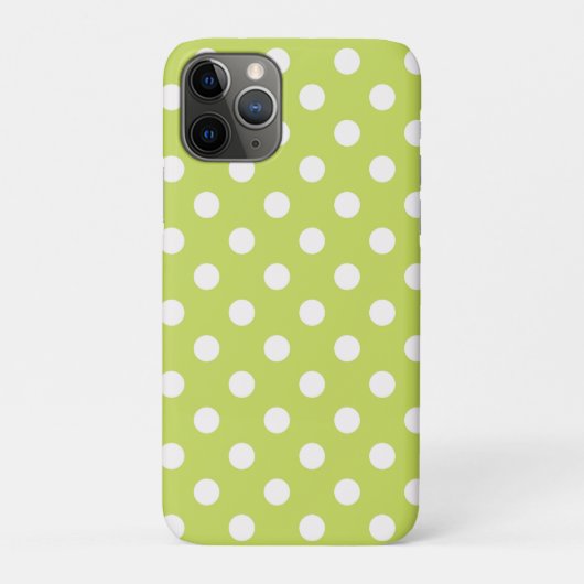 ライムグリーンと白の水玉ドット Case-Mate iPhoneケース (裏)
