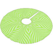 ライムグリーンと白ストライプの花 ブラッシュドポリエステルツリースカート (アングル)