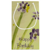 ライムグリーンと紫のフローラ スモールペーパーバッグ (裏面)