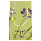 ライムグリーンと紫のフローラ スモールペーパーバッグ (正面)