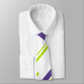 ライムグリーンと紫の対角線 ネクタイ (タイ)