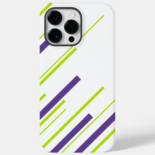 ライムグリーンと紫の対角線 Case-Mate iPhoneケース (裏面)