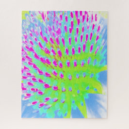 ライムグリーンと紫の抽象芸術円錐花 ジグソーパズル