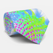 ライムグリーンと紫の抽象芸術円錐花 ネクタイ (ロール)