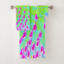 ライムグリーンと紫の抽象芸術円錐花