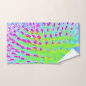 ライムグリーンと紫の抽象芸術円錐花 バスタオルセット (ハンドタオル)