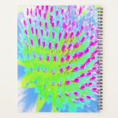 ライムグリーンと紫の抽象芸術円錐花 プランナー手帳 (裏面)