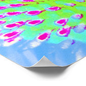 ライムグリーンと紫の抽象芸術円錐花 ポスター (角)