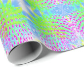 ライムグリーンと紫の抽象芸術円錐花 ラッピングペーパー (ロールコーナー)