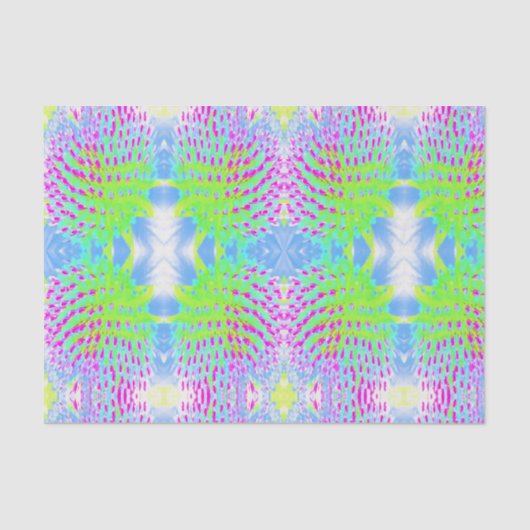 ライムグリーンと紫の抽象芸術円錐花 薄葉紙 (正面)