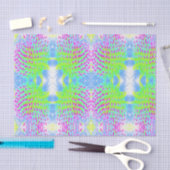 ライムグリーンと紫の抽象芸術円錐花 薄葉紙 (クラフト)