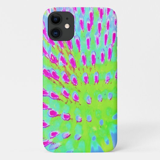ライムグリーンと紫の抽象芸術円錐花 Case-Mate iPhoneケース (裏面)