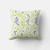 ライムグリーンと紫の流れ クッション (裏面)