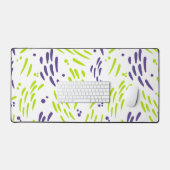 ライムグリーンと紫の流れ デスクマット (キーボード&マウス)