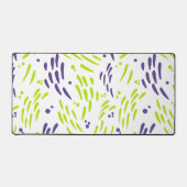 ライムグリーンと紫の流れ デスクマット (正面)