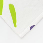 ライムグリーンと紫の流れ フリースブランケット (角)