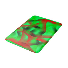 ライムグリーンと赤澄んい起伏と影で？ バスマット