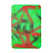 ライムグリーンと赤澄んい起伏と影で？ バスマット (正面縦)