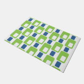 ライムグリーンと青の長方形 ドアマット (アングル)