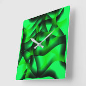 ライムグリーンと黒い波紋に影が付いているか？ スクエア壁時計 (傾斜)