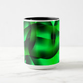 ライムグリーンと黒い波紋に影が付いているか？ マグカップ (中央)