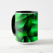 ライムグリーンと黒い波紋に影が付いているか？ マグカップ (正面左)