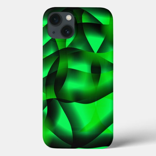 ライムグリーンと黒い波紋に影が付いているか？ Case-Mate iPhoneケース (裏面)