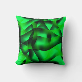 ライムグリーンと黒い波紋シャドウ？ クッション