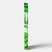 ライムグリーンと黒の大理石のような渦巻き流体アート Case-Mate iPhoneケース (裏面 / 左)