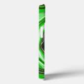 ライムグリーンと黒の大理石のような渦巻き流体アート Case-Mate iPhoneケース (裏面 / 右)