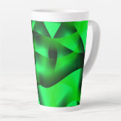 ライムグリーンと黒の起伏と影で？ カフェラテマグ (右アングル)