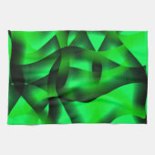 ライムグリーンと黒の起伏と影で？ キッチンタオル (横)