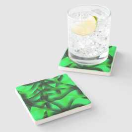 ライムグリーンと黒の起伏と影で？ ストーンコースター