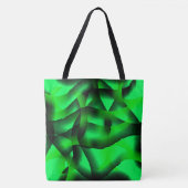 ライムグリーンと黒の起伏と影で？ トートバッグ (正面)