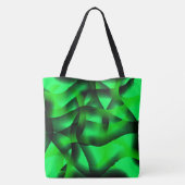 ライムグリーンと黒の起伏と影で？ トートバッグ (裏面)