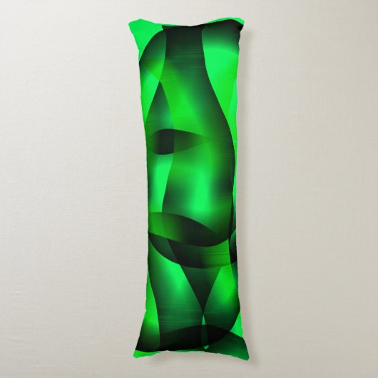 ライムグリーンと黒の起伏と影で？ ボディピロー (正面縦)