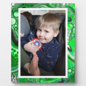 ライムグリーンと黒フェイク大理石フォトプラーク フォトプラーク (正面)