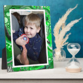 ライムグリーンと黒フェイク大理石フォトプラーク フォトプラーク (側面)