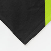 ライムグリーンと黒レトロ大理石旋回 フリースブランケット (角)