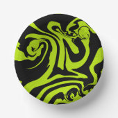 ライムグリーンと黒レトロ大理石旋回 ペーパーボウル (正面)