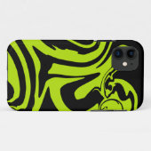 ライムグリーンと黒レトロ大理石旋回 Case-Mate iPhoneケース (裏面(横))