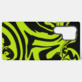 ライムグリーンと黒レトロ大理石旋回 SAMSUNG GALAXYケース (裏面横)